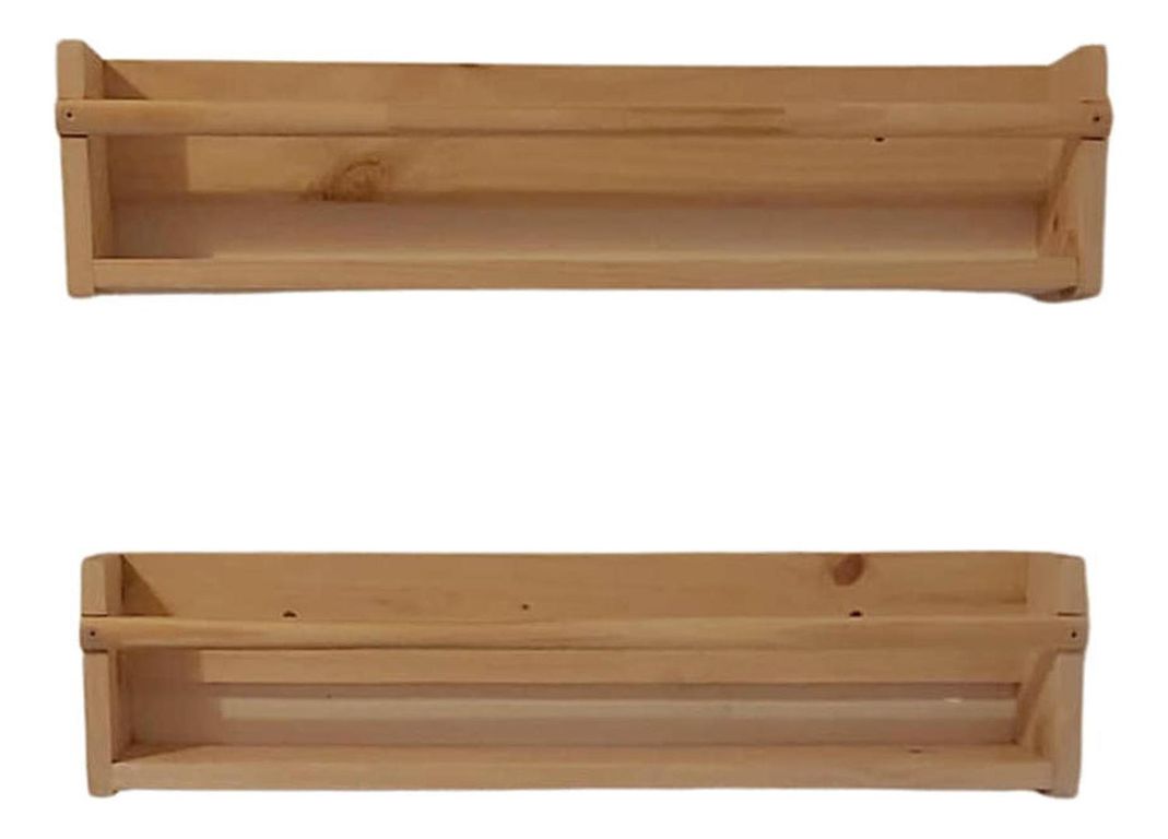 Repisa Organizador Pared Madera Pino 60X15X14 CM - Cafe