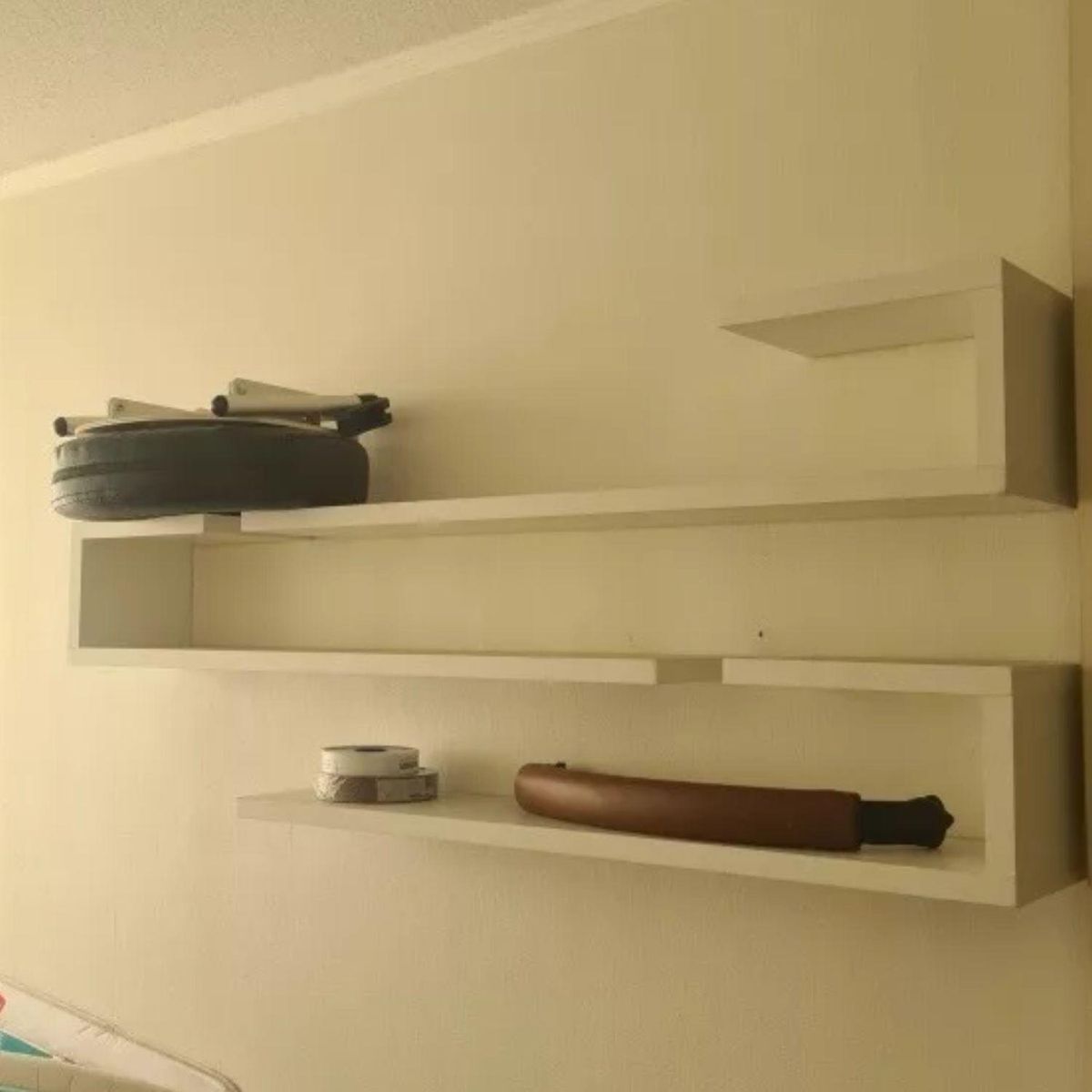 IMPORTCLICK - Juego Repisas Flotantes Madera Geo Blanco 95x45x15 CM