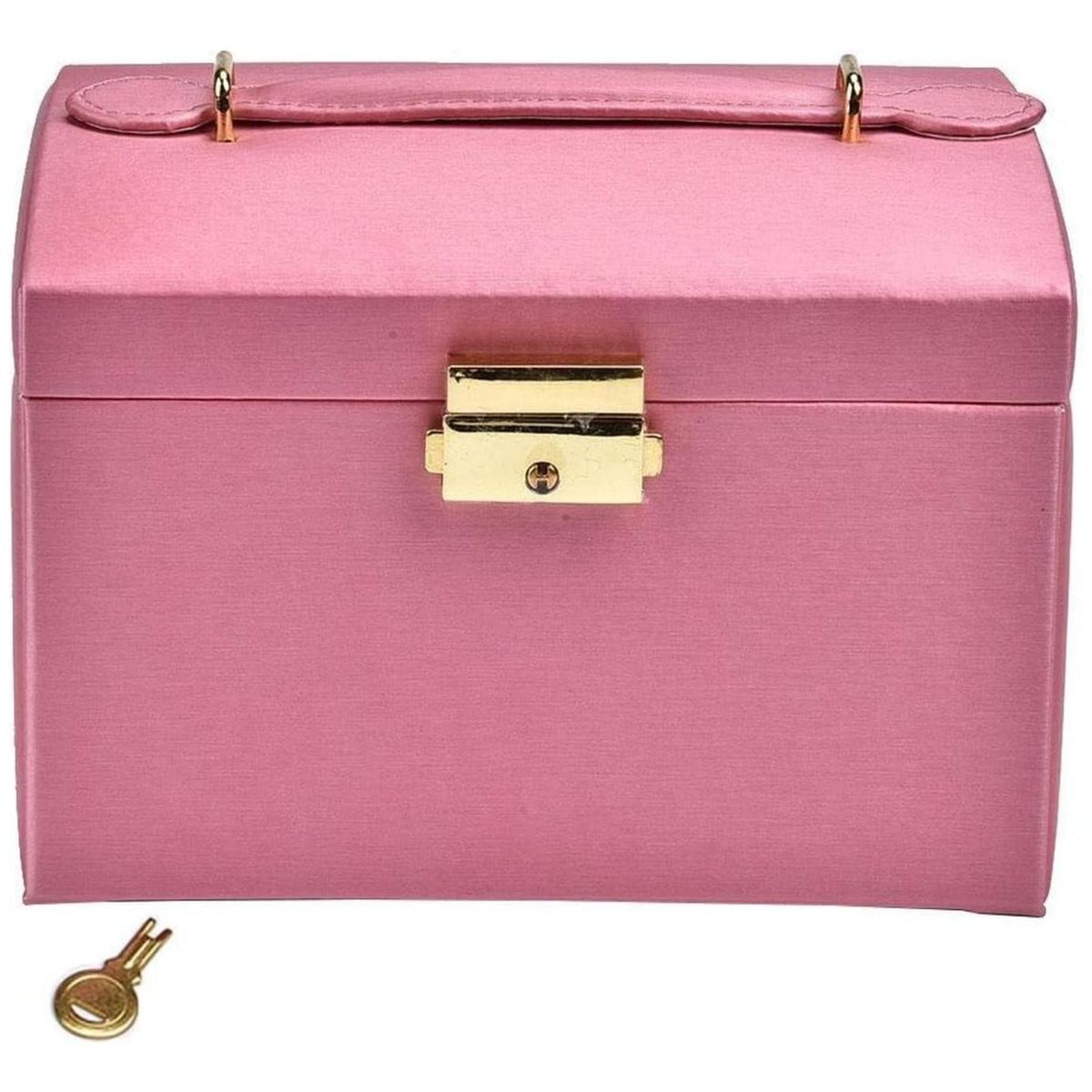 IMPORTCLICK - Joyero 3 Niveles Doble Cajón Eco Cuero Rosado - Rosa