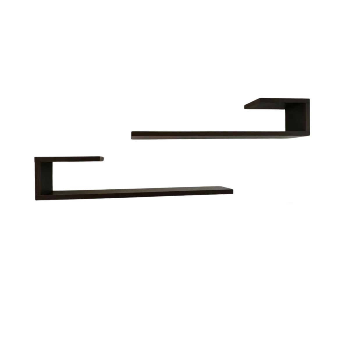 IMPORTCLICK - Juego Repisas Flotantes Madera Geo Café 95x45x15 Cm