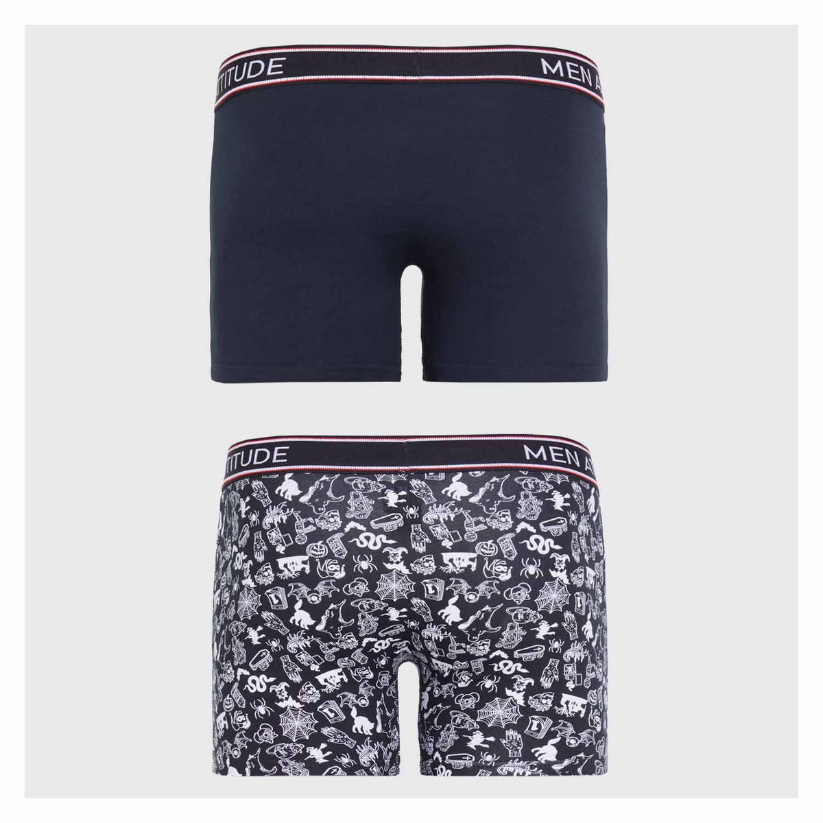 FASHION'S PARK - Boxer Hombre Bipack Liso Print Negro Fashion's Park