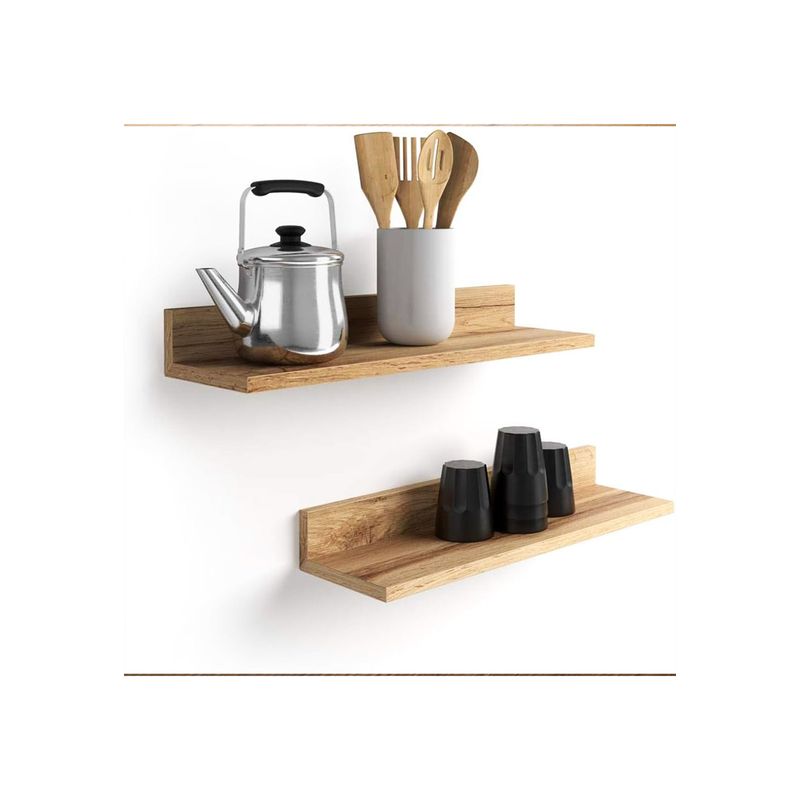 IMPORTCLICK - Set 4 Repisas Flotantes Rectas Soporte Café 2 De 40 cm y 2 De 60 cm