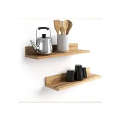IMPORTCLICK - Set 4 Repisas Flotantes Rectas Soporte Café 2 De 40 cm y 2 De 60 cm