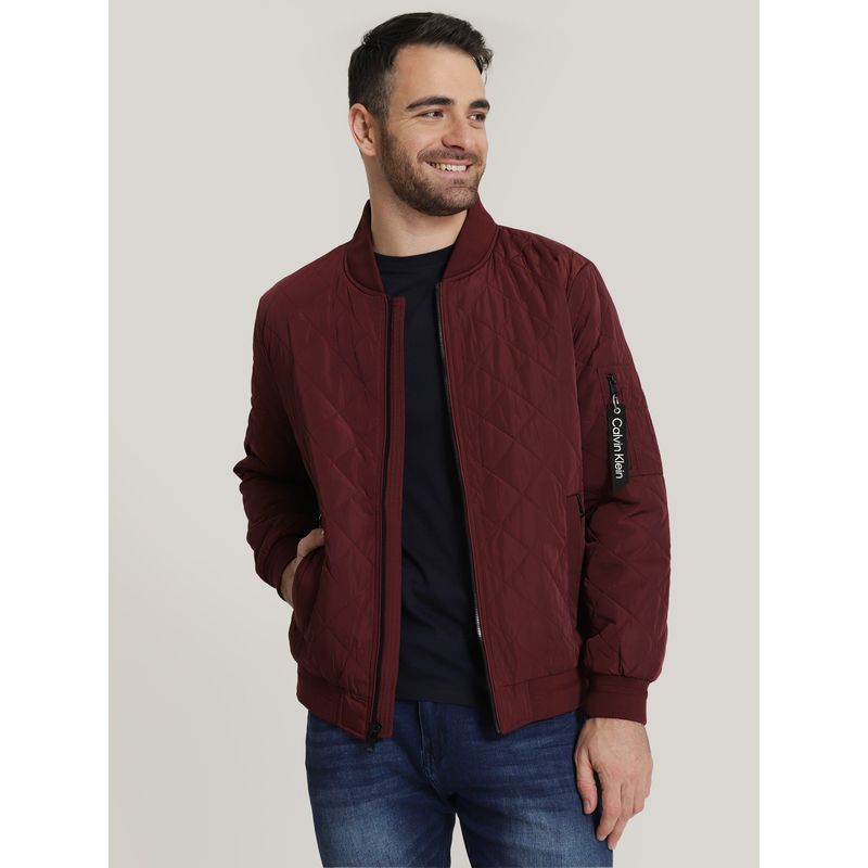 CALVIN KLEIN - Chaqueta Bomber Quilted Burdeo Calvin Klein