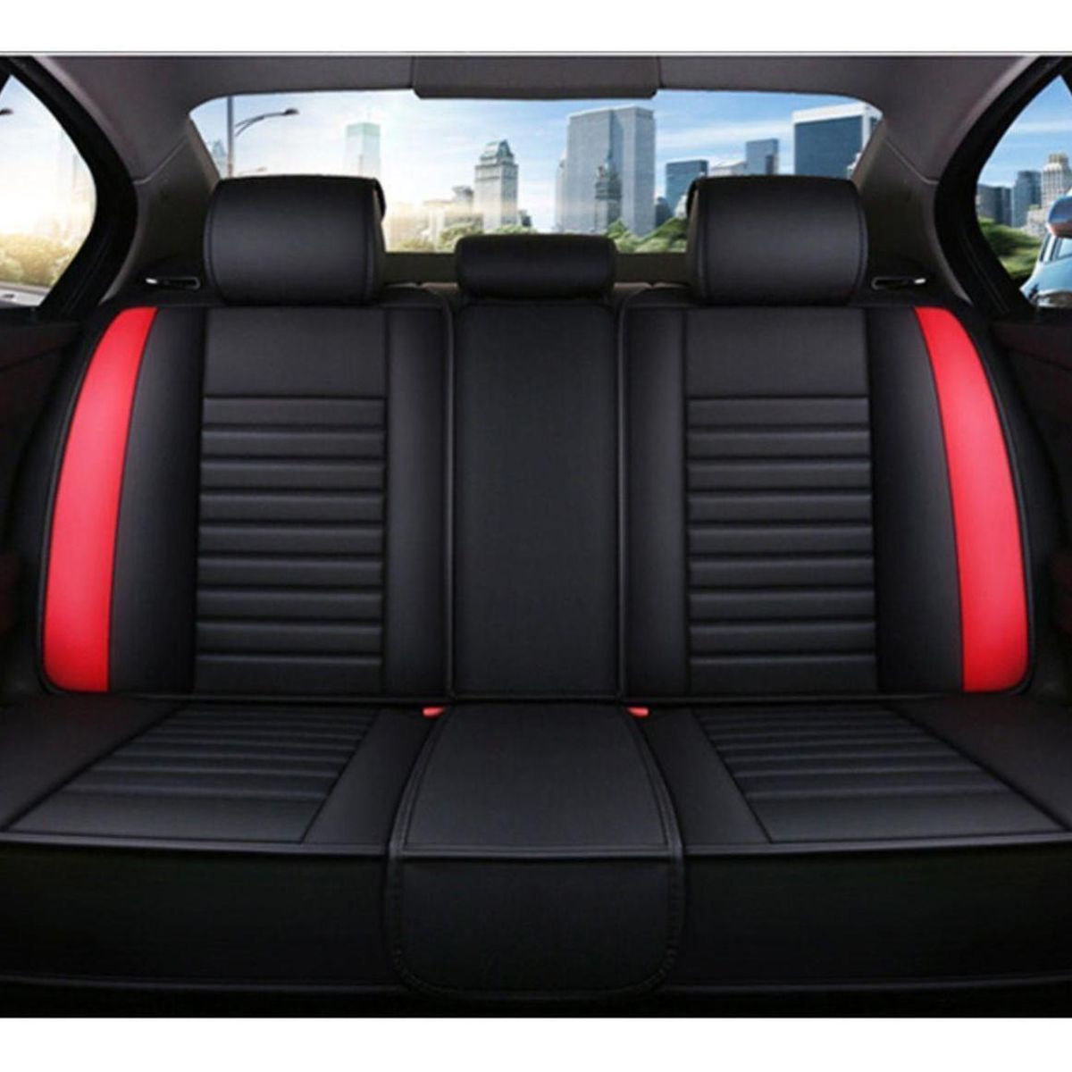 IMPORTCLICK - Funda Asiento Auto Deluxe Eco Cuero Milán Rojo - Rojo