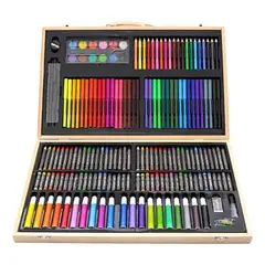 IMPORTCLICK - Set Arte Maleta Madera 180 Piezas - Multicolor