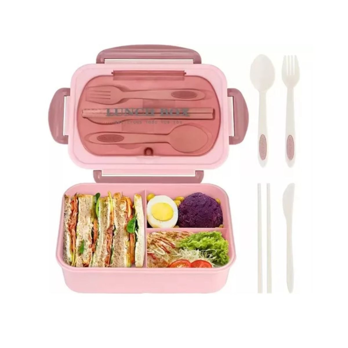 IMPORTCLICK - Tupper Contenedor Microondas Alimentos Servicio Rosado IMPORTCLICK