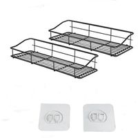 Organizador De Ducha Set X2 Repisa Baño Adhesivo Inoxidable Color Negr