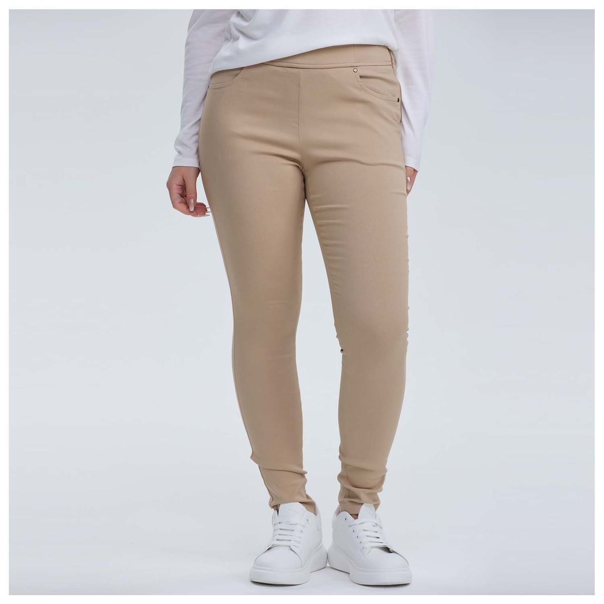 FASHION'S PARK - Pantalón Mujer Con Bolsillo Taupe Fashion's Park