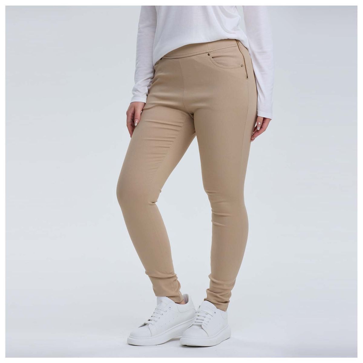 FASHION'S PARK - Pantalón Mujer Con Bolsillo Taupe Fashion's Park