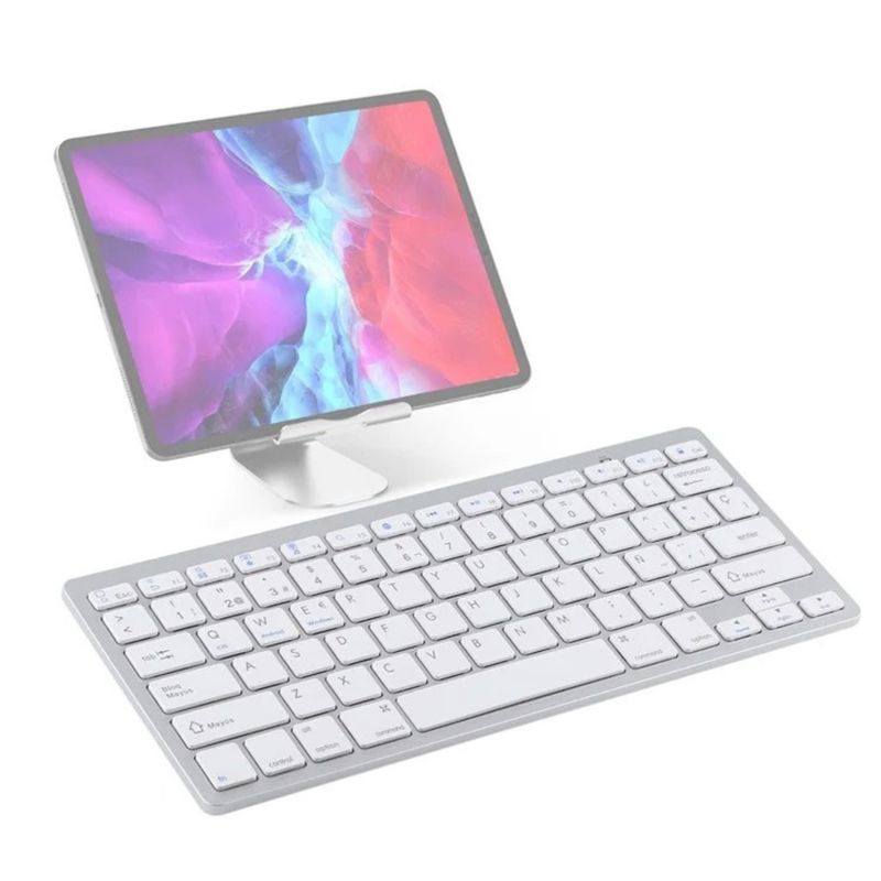 GENERICO - Mini Teclado Inalámbrico Bluetooth  Tablet ipad Blanco