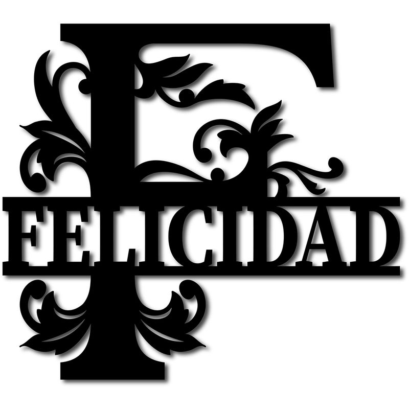 ELAB PROPIA - Cuadro Decorativo Ornamental FELICIDAD - Madera Fun Republic