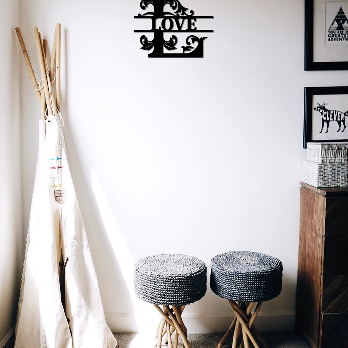 ELAB PROPIA - Cuadro Decorativo Ornamental LOVE - Madera Fun Republic