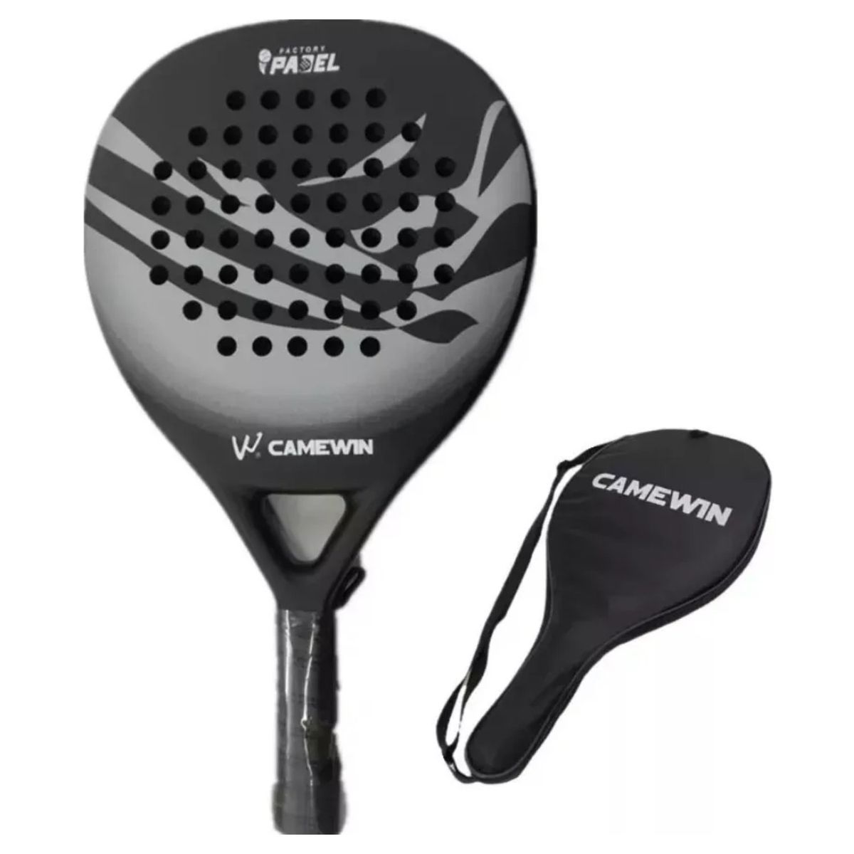 IMPORTCLICK - Pala Pádel Carbono Híbrido 38MM + Bolso Deporte Grafito - Negro