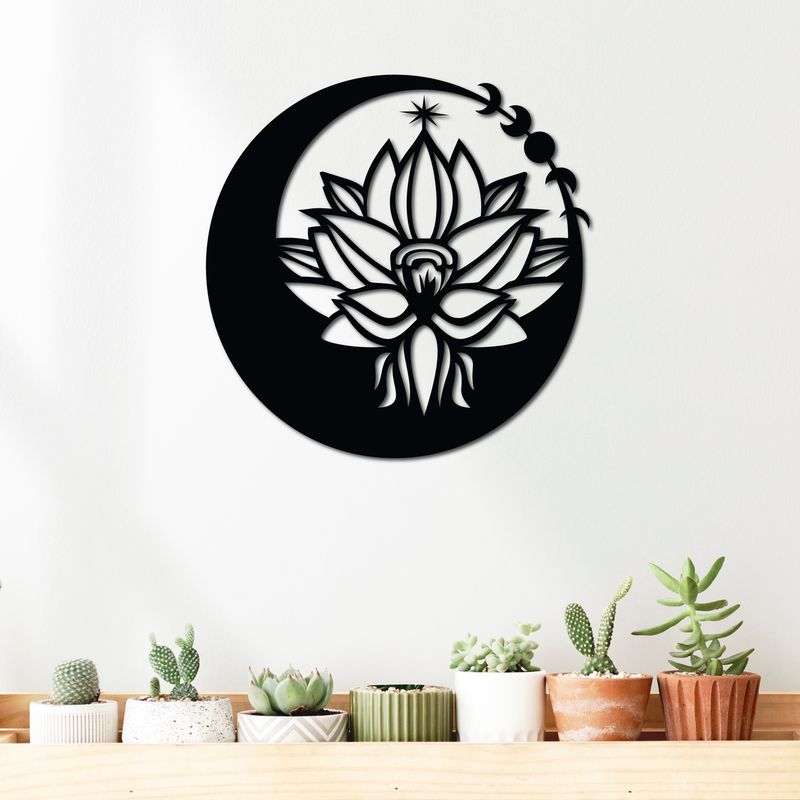 ELAB PROPIA - Cuadro Decorativo Mandala y Luna - Madera Fun Republic