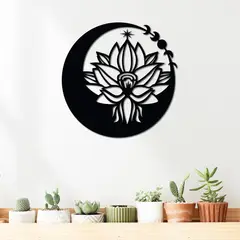 ELAB PROPIA - Cuadro Decorativo Mandala y Luna - Madera Fun Republic
