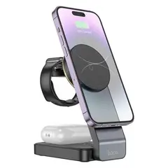 HOCO - Soporte carga inalámbrica magsafe para iphone apple watch y airpods