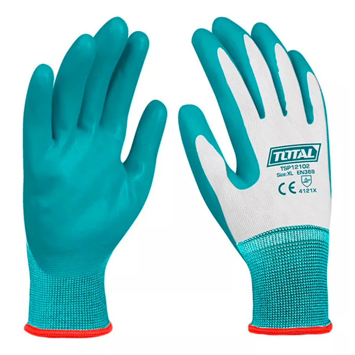 TOTAL TOOLS - Pack 12 Pares De Guantes Seguridad Xl Palma Nitrilo Tsp12102