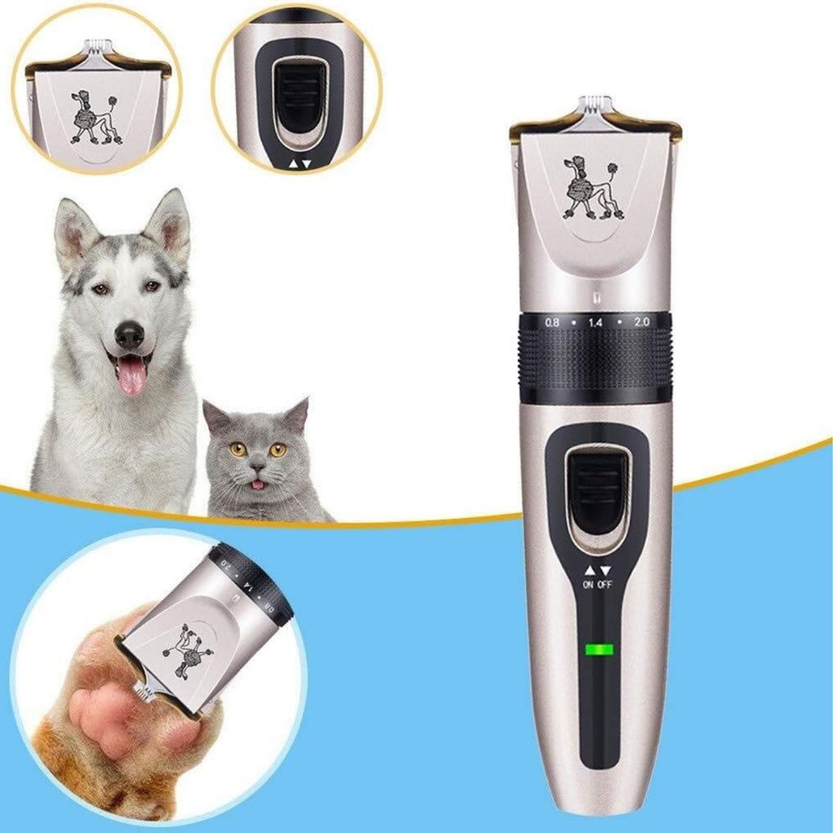 IMPORTCLICK - Maquina Corta Pelos Afeitadora Mascotas - Gris