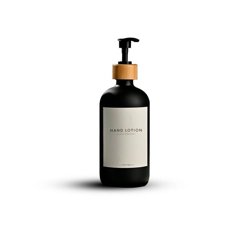GENERICO - 1 Dispensador Jabón De Mano Botella 300ml Plastico y  Bambú Negro
