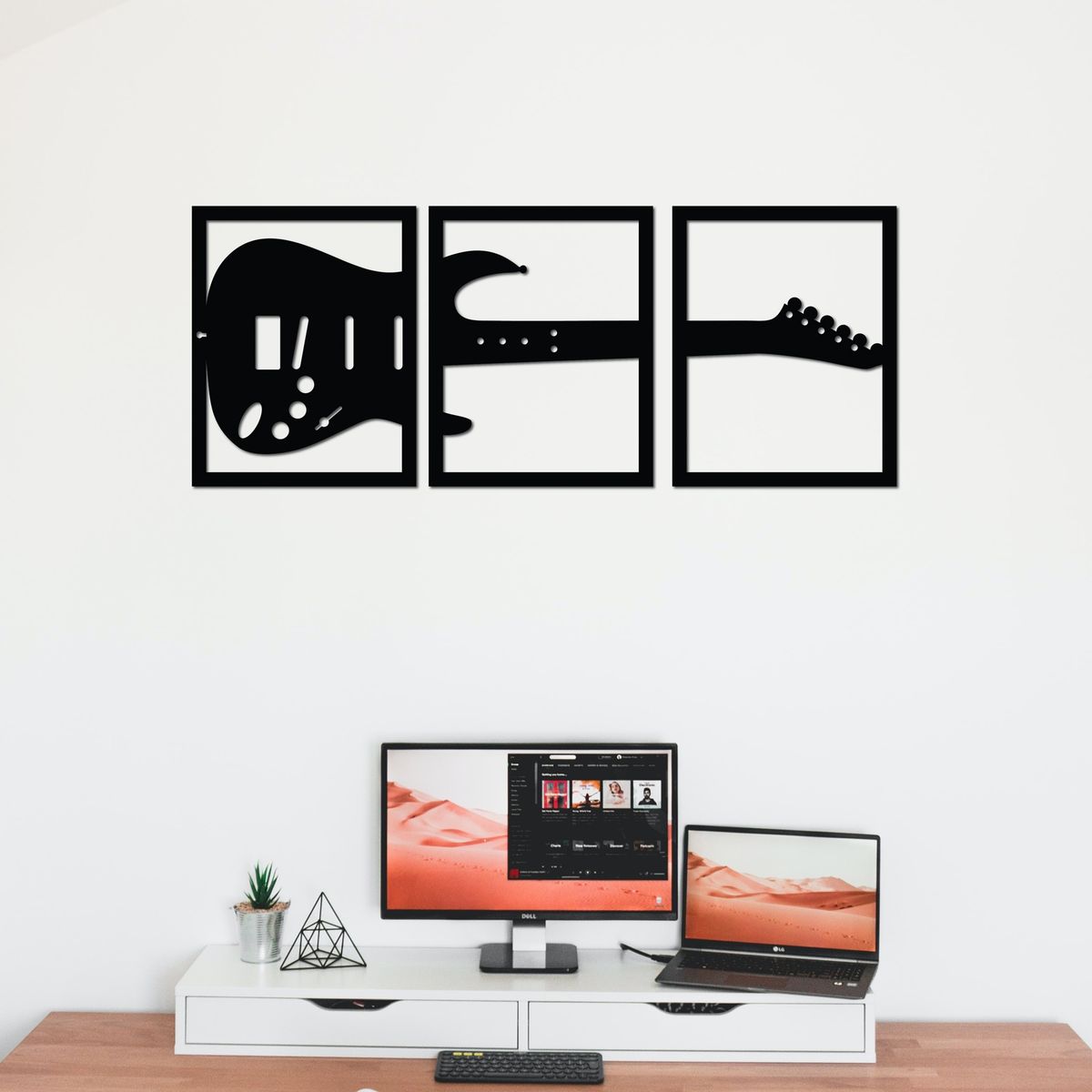 ELAB PROPIA - Set 3 Cuadros Decorativos Guitarra 40x32 cm c.u. - Fun Republic