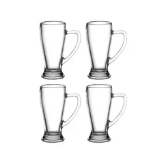 IMPORTCLICK - Set 4 Vasos Choperos Cervecero Munster Vidrio 300 ML - Blanco