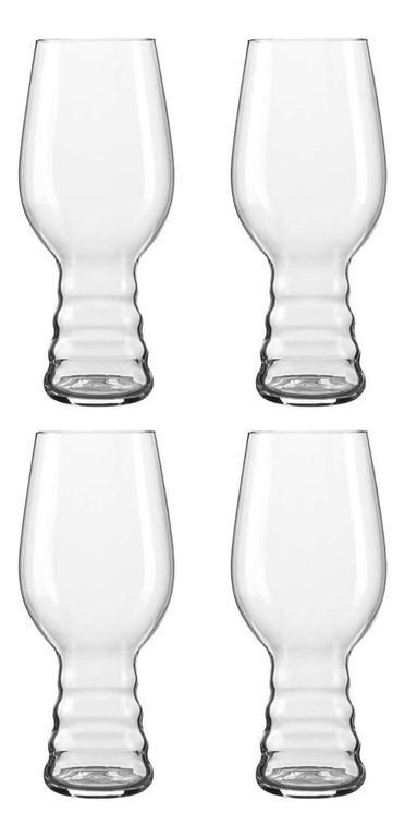 Set 4 Vasos Cerveceros Vidrio Munich 18x6 CM - Blanco