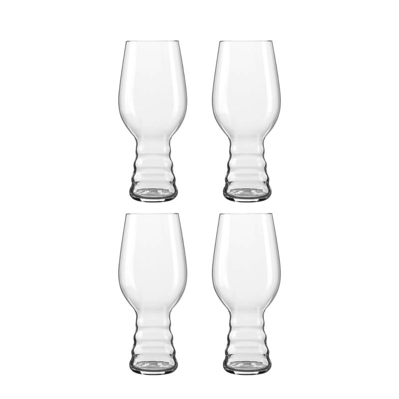 IMPORTCLICK - Set 4 Vasos Cerveceros Vidrio Múnich 18x6 CM - Blanco