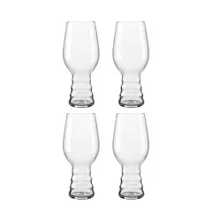 IMPORTCLICK - Set 4 Vasos Cerveceros Vidrio Múnich 18x6 CM - Blanco
