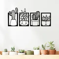 ELAB PROPIA - Set 4 Cuadros Decorativos de Cactus - Fun Republic