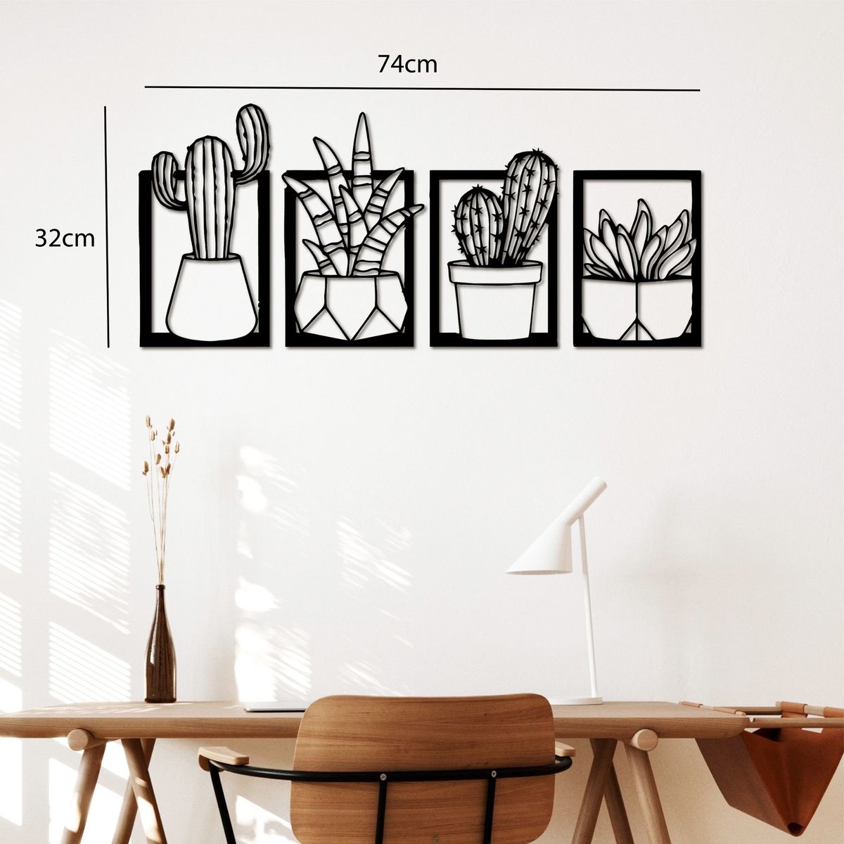 ELAB PROPIA - Set 4 Cuadros Decorativos de Cactus - Fun Republic