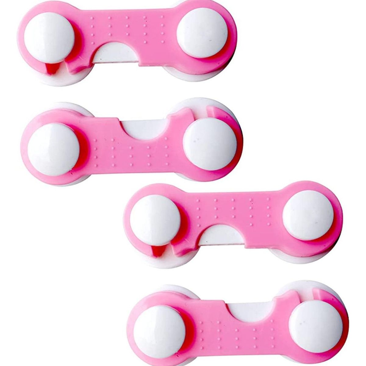 IMPORTCLICK - Pack 4 Seguros Traba Puertas Muebles Cajones Rosado - Rosa