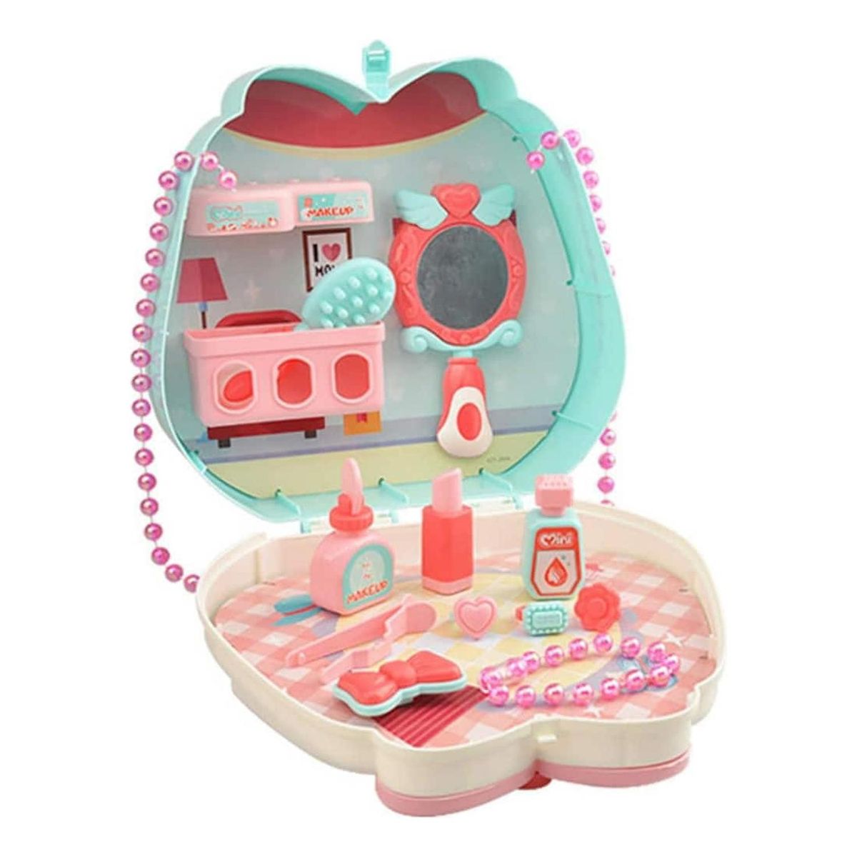 IMPORTCLICK - Kit Bolso Mini Make Up Maquillaje Infantil Aprendizaje 16 Piezas