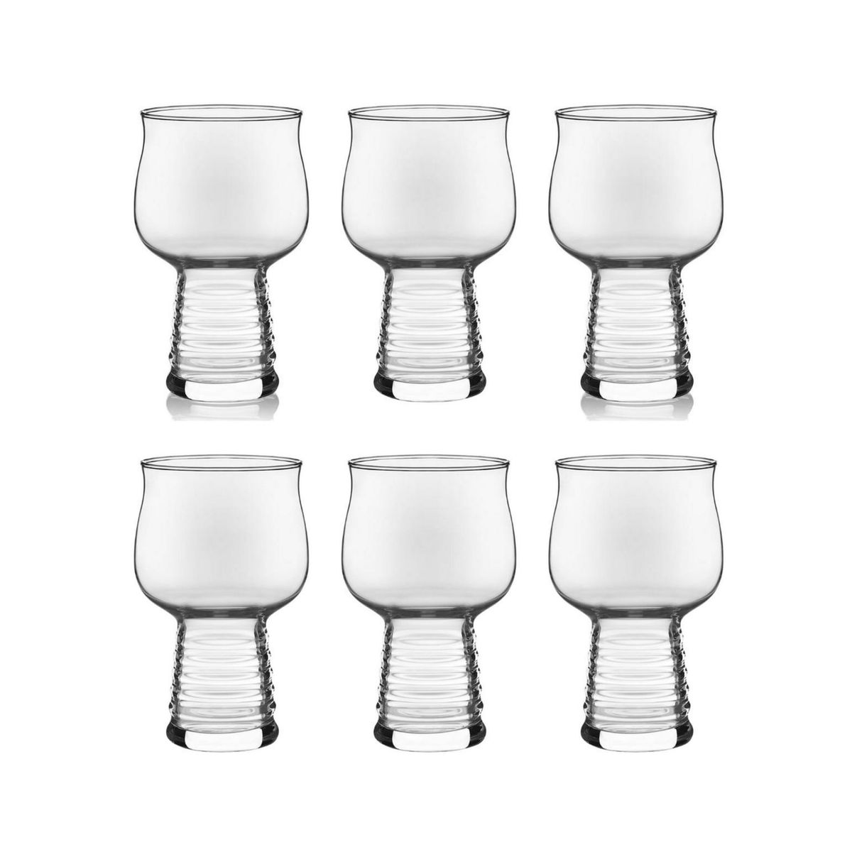 IMPORTCLICK - Set 4 Vasos Cerveceros Vidrio Berlín 18x6 CM - Blanco