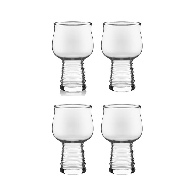 IMPORTCLICK - Set 4 Vasos Cerveceros Vidrio Berlín 18x6 CM - Blanco