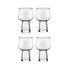 IMPORTCLICK - Set 4 Vasos Cerveceros Vidrio Berlín 18x6 CM - Blanco