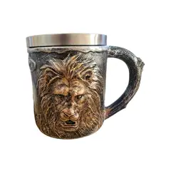 GENERICO - Taza Cervecera Diseño De León Dorado Shopero Regalo