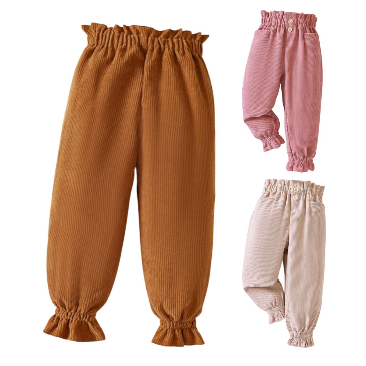 JUMP KIDS - Pantalones Cotelé Para Niña Con Bolsillo Surtido