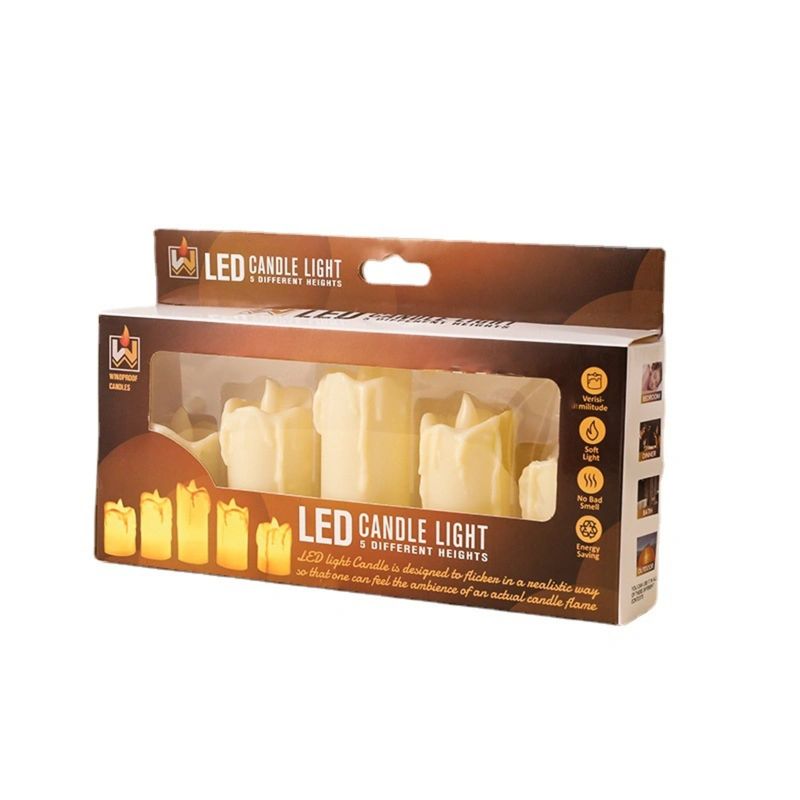 GENERICO - Pack 5 Velas Artificiales Blancas Luz Led Con Efecto Llama