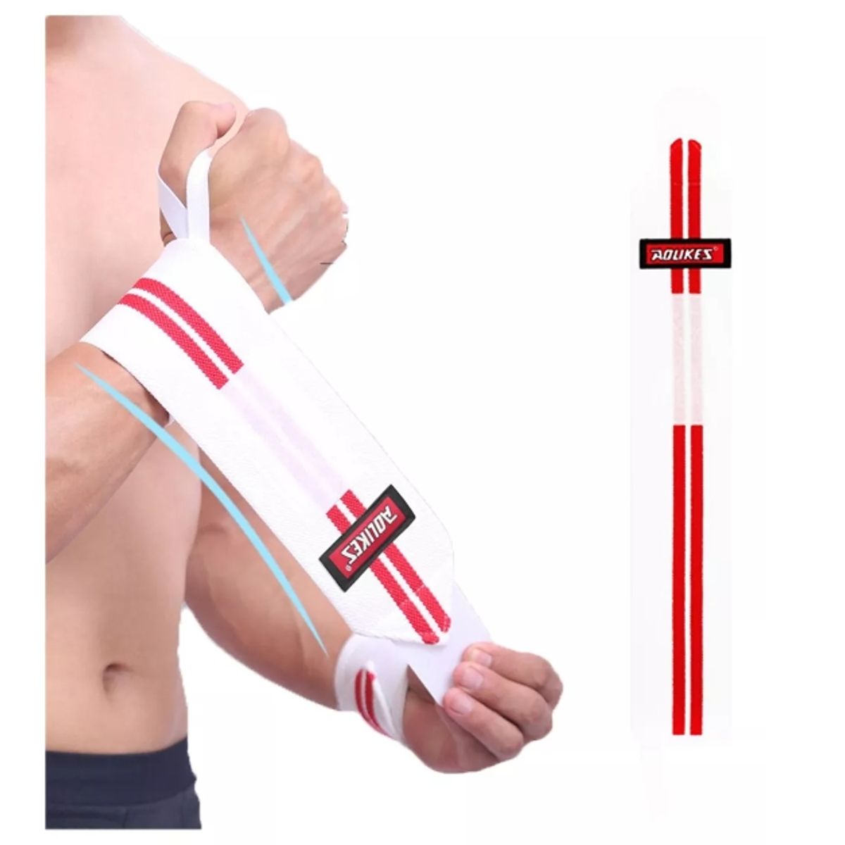 GENERICO - Par Muñequera Crossfit Fitness Levantamiento Elasticada