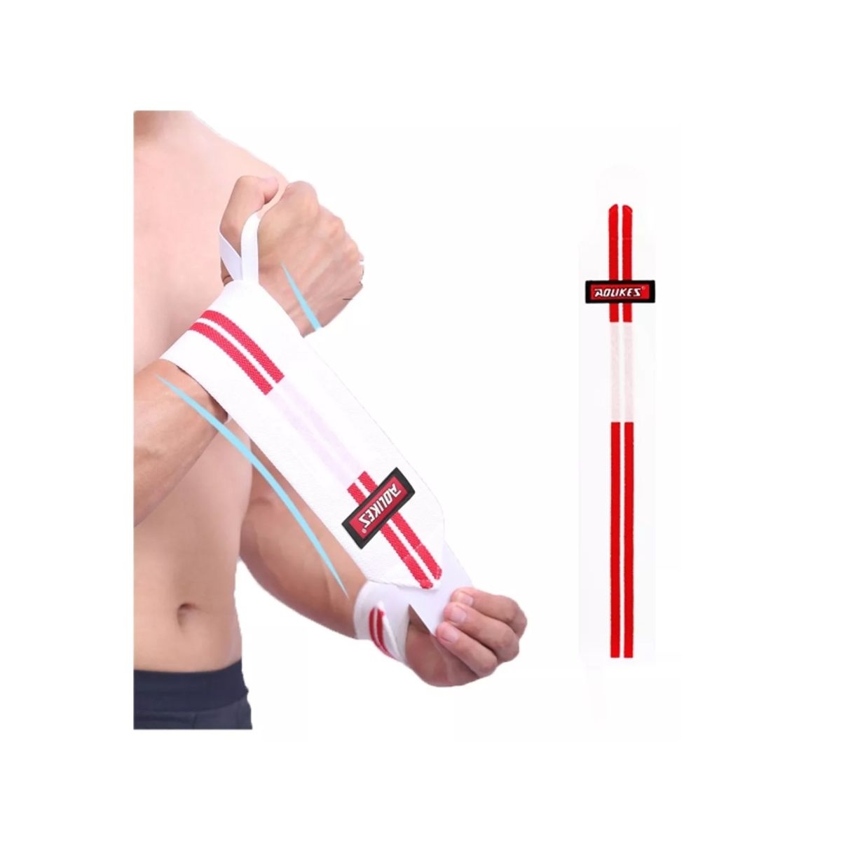 GENERICO - Par Muñequera Crossfit Fitness Levantamiento Elasticada