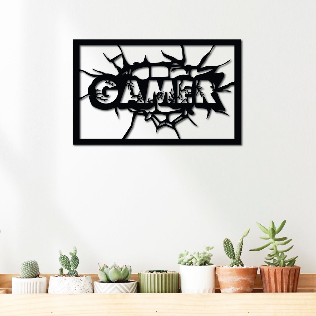 ELAB PROPIA - Cuadro Decorativo Gamer 40x25cm - Madera Fun Republic