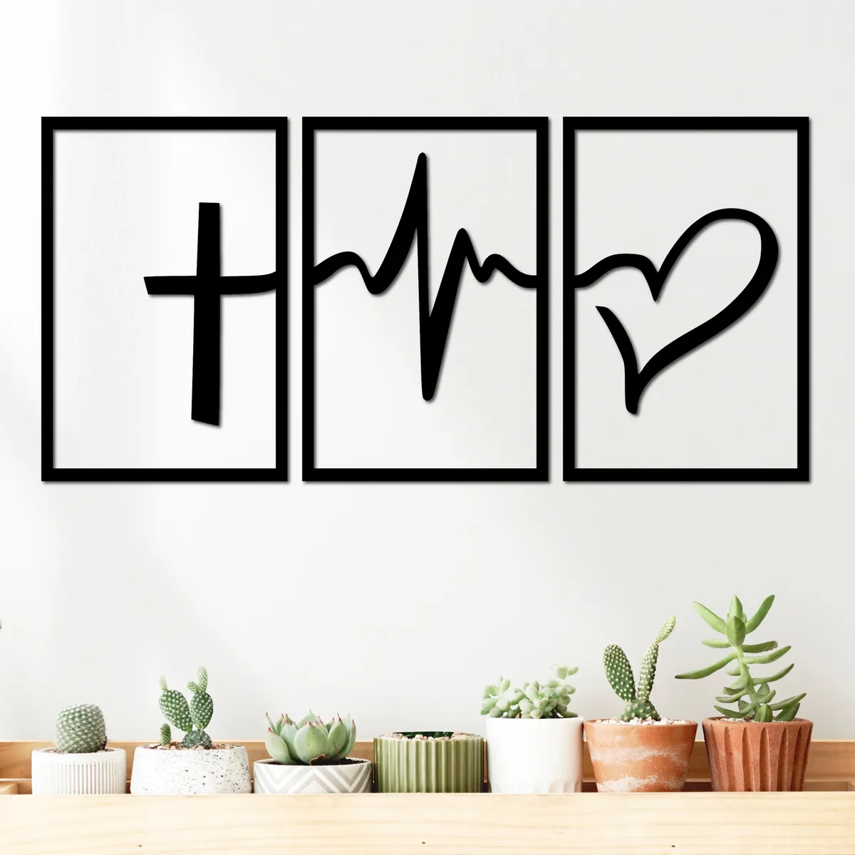 ELAB PROPIA - Set 3 Cuadros Decorativos Fe Esperanza Amor - Fun Republic