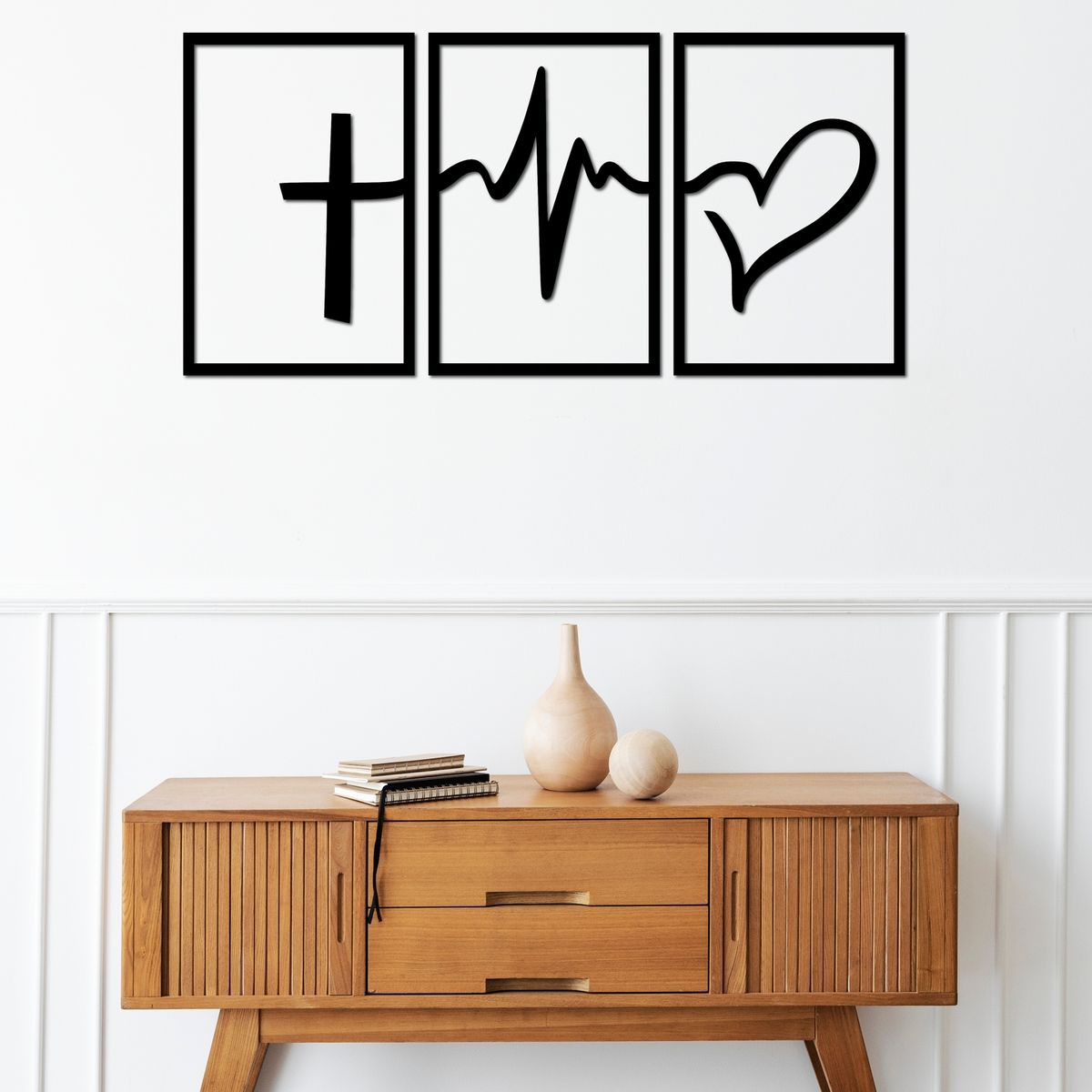 ELAB PROPIA - Set 3 Cuadros Decorativos Fe Esperanza Amor - Fun Republic