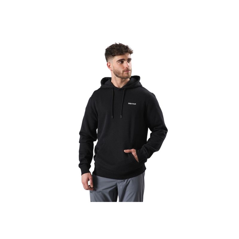 MARMOT - Polerón Chest Logo Hoody Negro MARMOT
