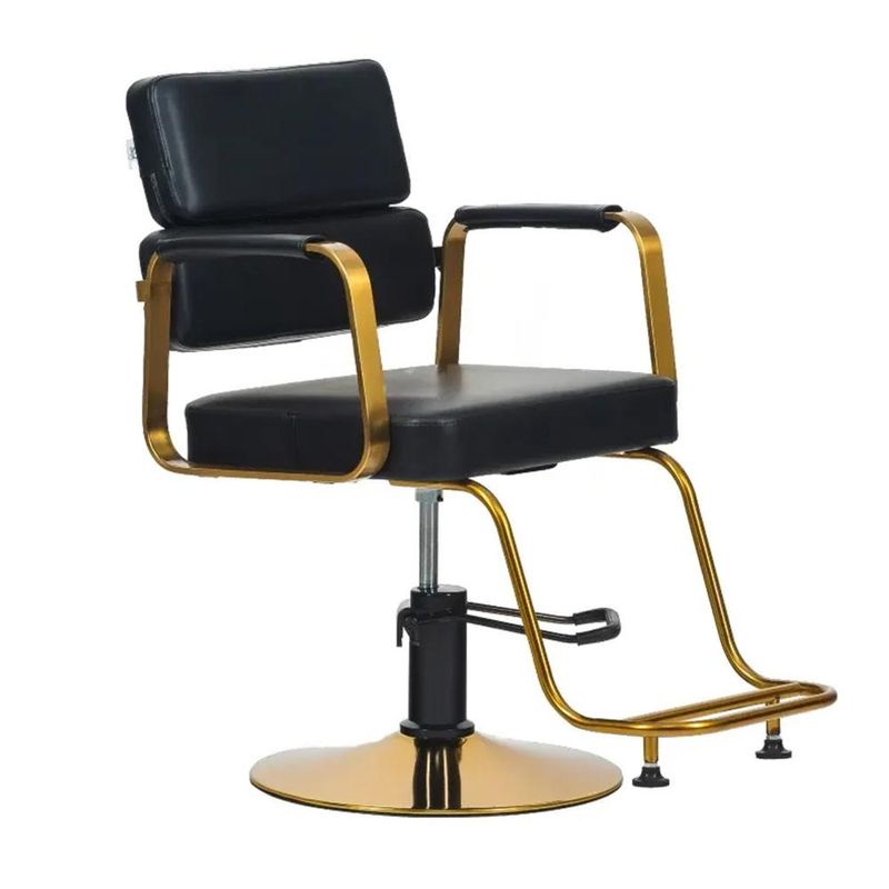 DETODOYMAS - Silla de Barberia Moderna Ergonomica Negra con Dorado