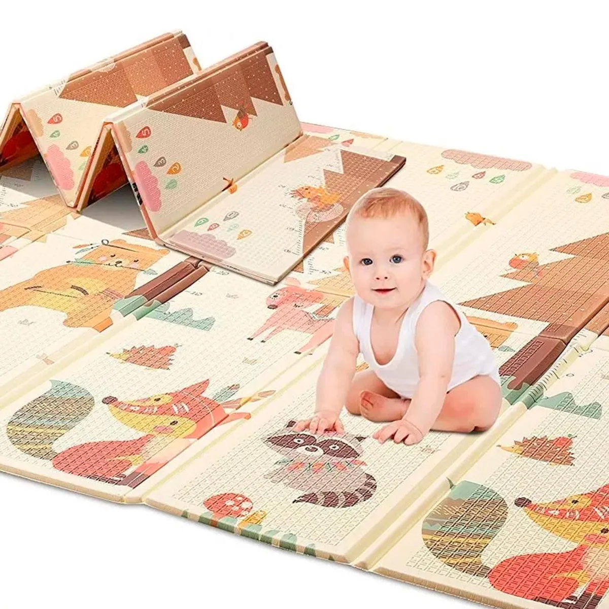 DETODOYMAS - Alfombra Antigolpes Niño Bebe Con Bolso 180x200x1cm Premium - Café