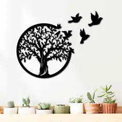 ELAB PROPIA - Cuadro Árbol de la Vida con Pájaros 30x30 cm - Madera Fun Republic