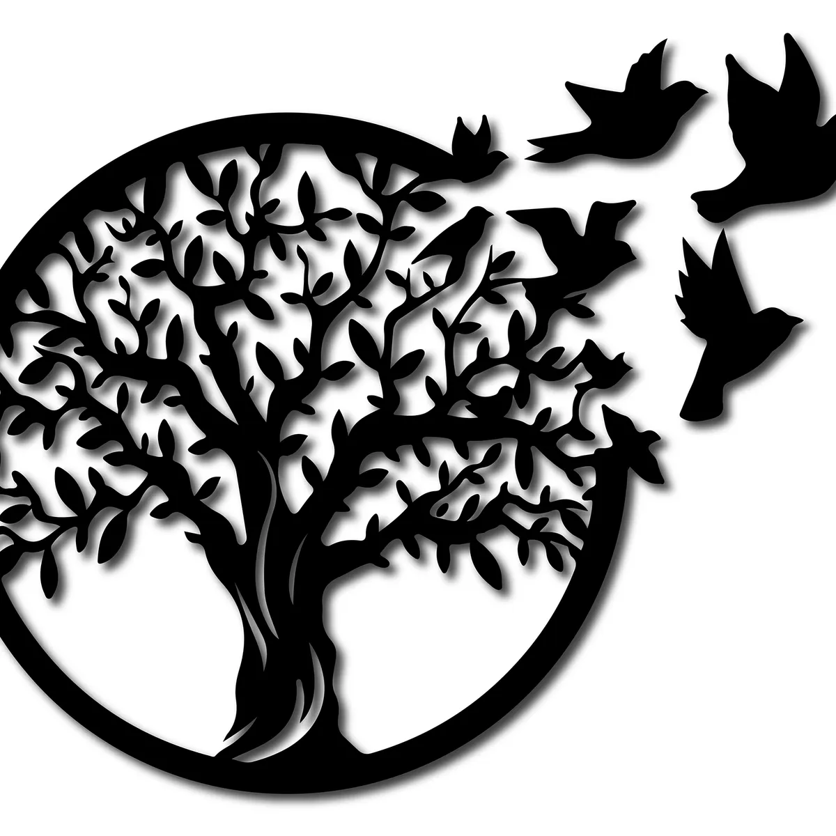 ELAB PROPIA - Cuadro Decorativo Árbol de la Vida con Pájaros 40cm - Fun Republic