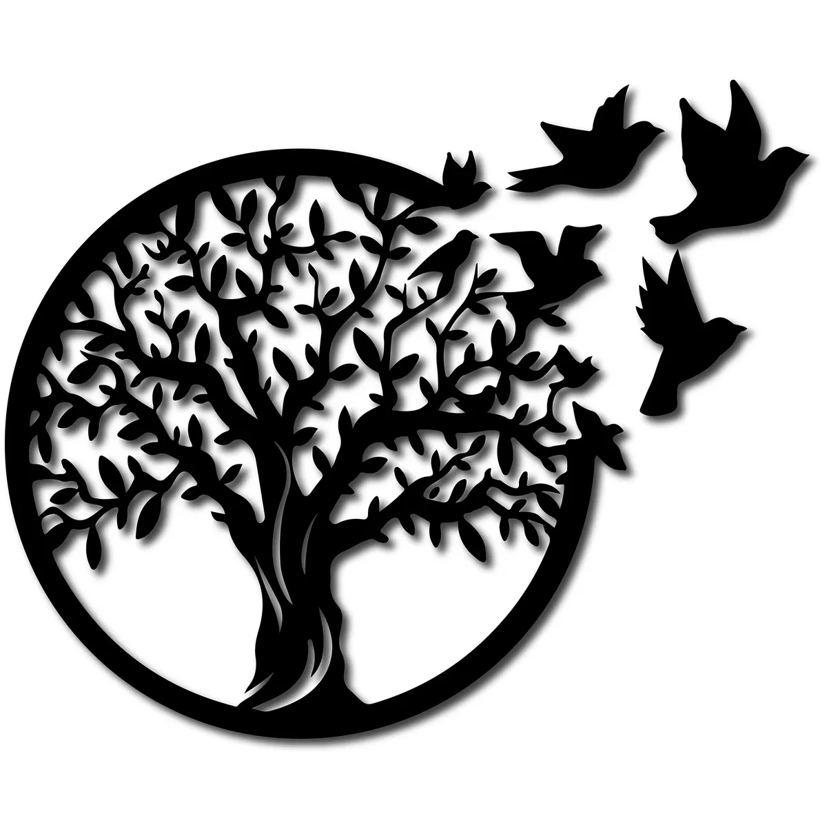 ELAB PROPIA - Cuadro Decorativo Árbol de la Vida con Pájaros 40cm - Fun Republic